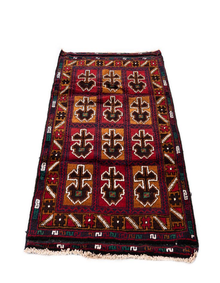 Detail image of 2' 11 x 4' 8  Hand Knotted Balouch Persian Wool Rug