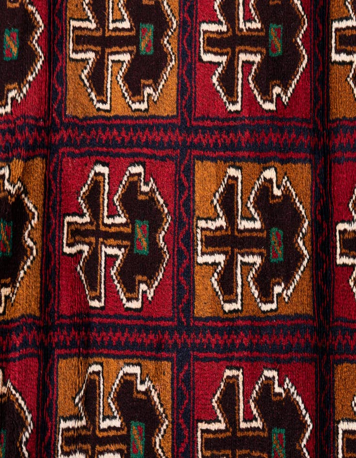 Detail image of 2' 11 x 4' 8 Hand Knotted Balouch Persian Wool Rug