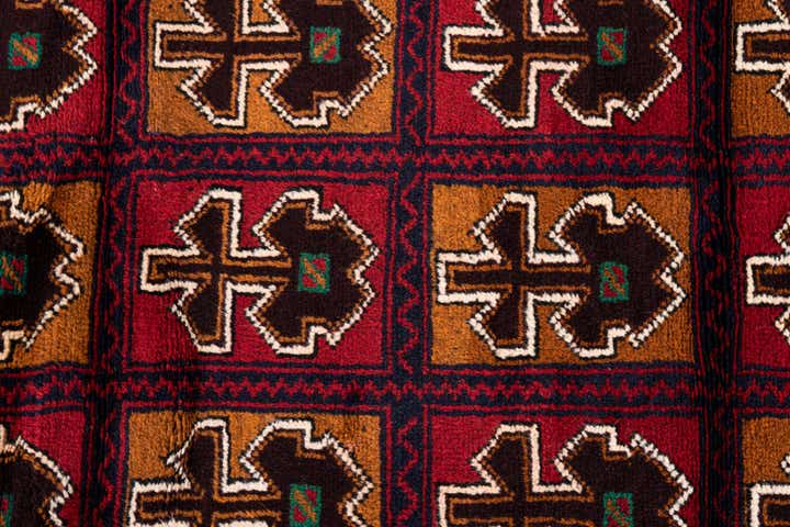 2' 11 x 4' 8 Hand Knotted Balouch Persian Wool Rug