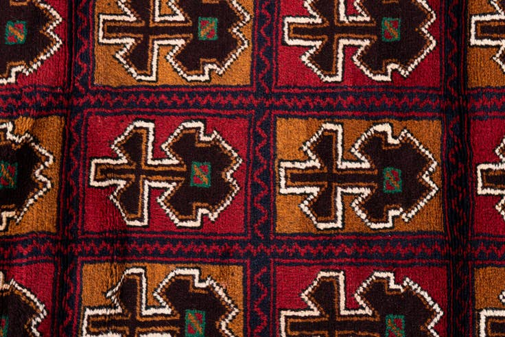 Detail image of 2' 11 x 4' 8 Hand Knotted Balouch Persian Wool Rug
