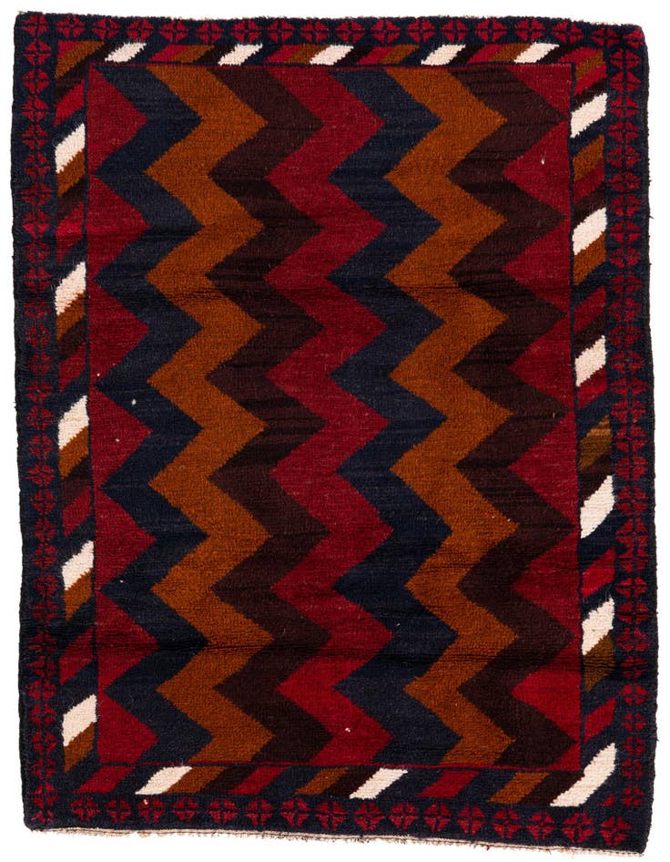 Detail image of 2' 10 x 4' 8 Hand Knotted Balouch Persian Wool Rug