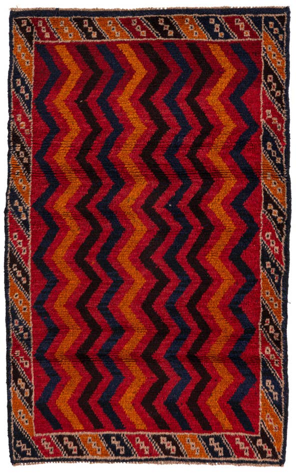 Detail image of 3' x 4' 9 Hand Knotted Balouch Persian Wool Rug