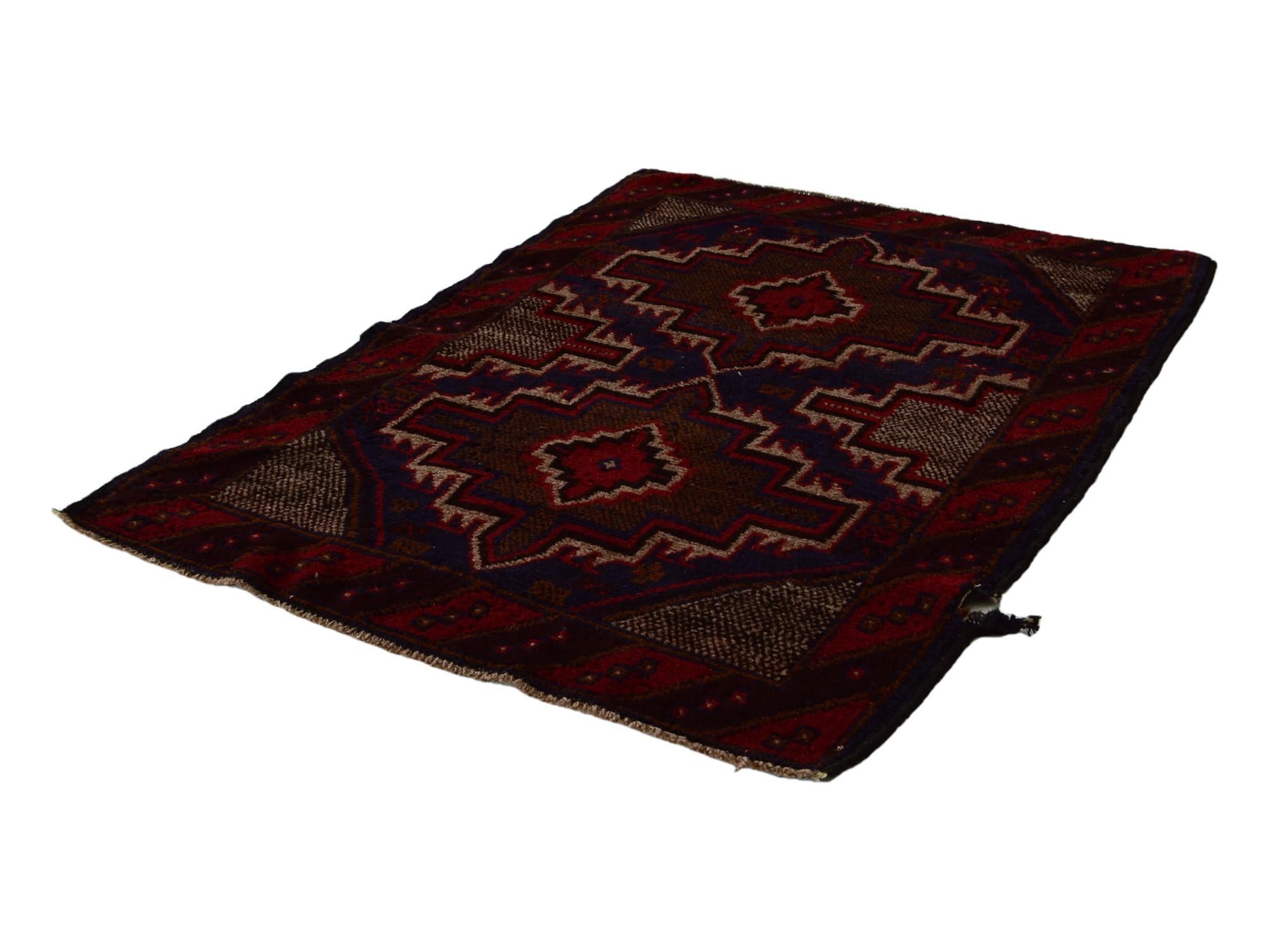 3' x 4' 5 Hand Knotted Balouch Persian Wool Rug
