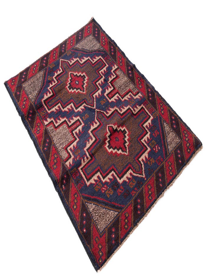 Detail image of 3' x 4' 5 Hand Knotted Balouch Persian Wool Rug
