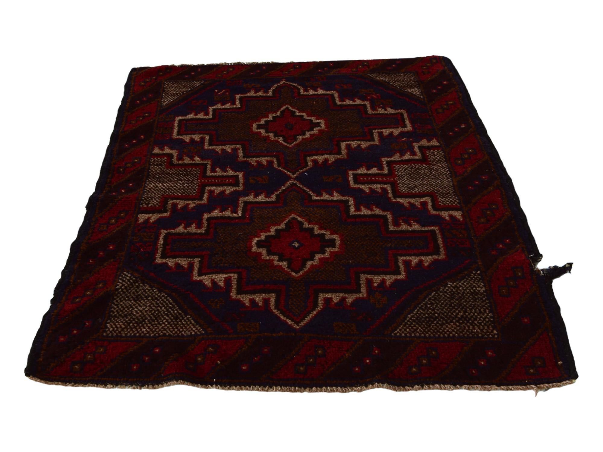 3' x 4' 5 Hand Knotted Balouch Persian Wool Rug