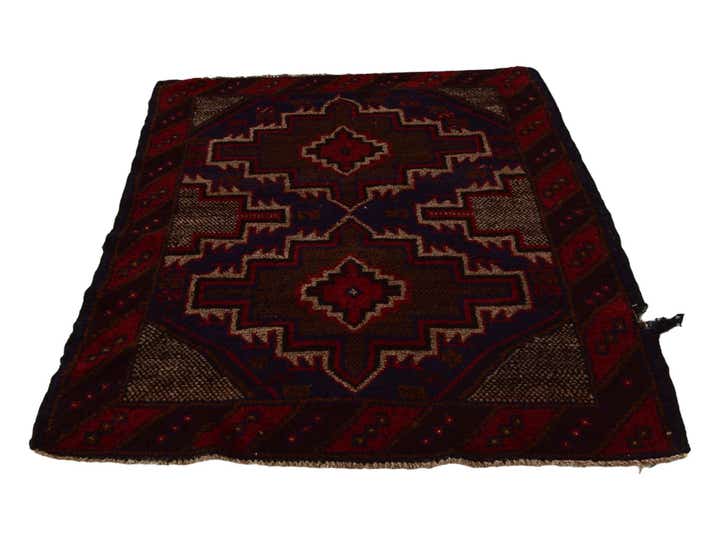 3' x 4' 5 Hand Knotted Balouch Persian Wool Rug