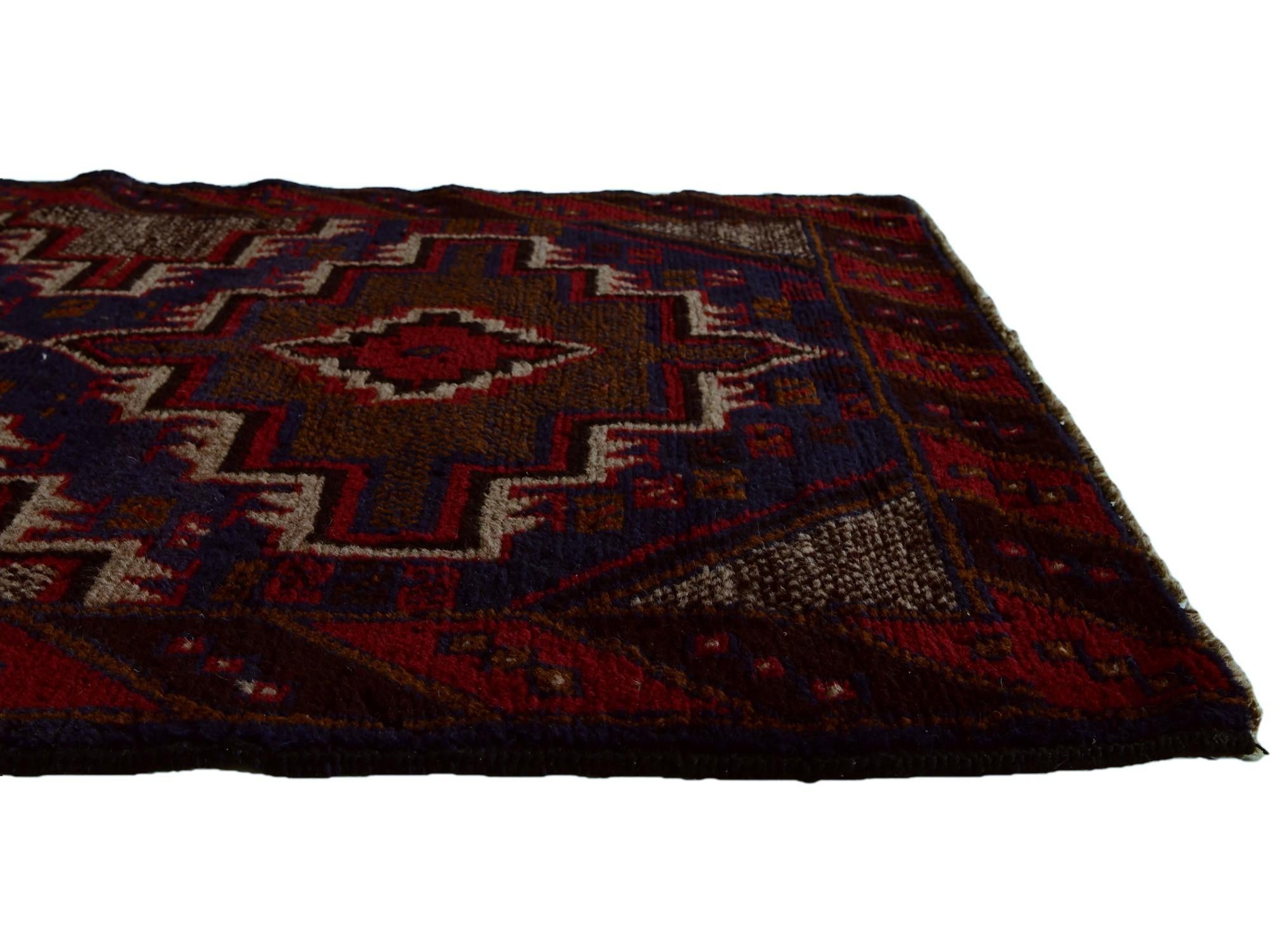 3' x 4' 5 Hand Knotted Balouch Persian Wool Rug