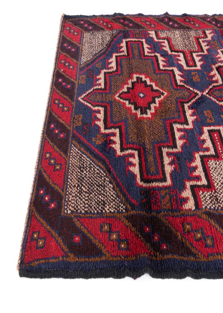 3' x 4' 5 Hand Knotted Balouch Persian Wool Rug
