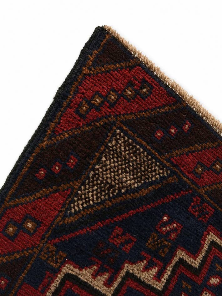 Detail image of 3' x 4' 5 Hand Knotted Balouch Persian Wool Rug