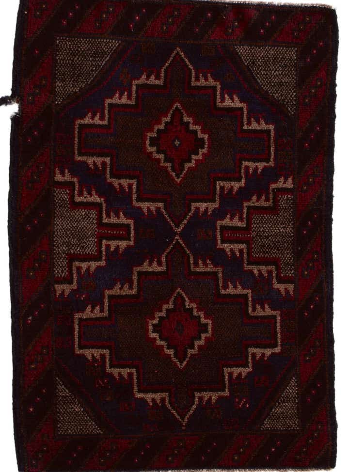 3' x 4' 5 Hand Knotted Balouch Persian Wool Rug