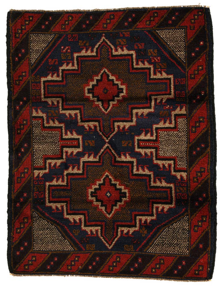 Detail image of 3' x 4' 5 Hand Knotted Balouch Persian Wool Rug