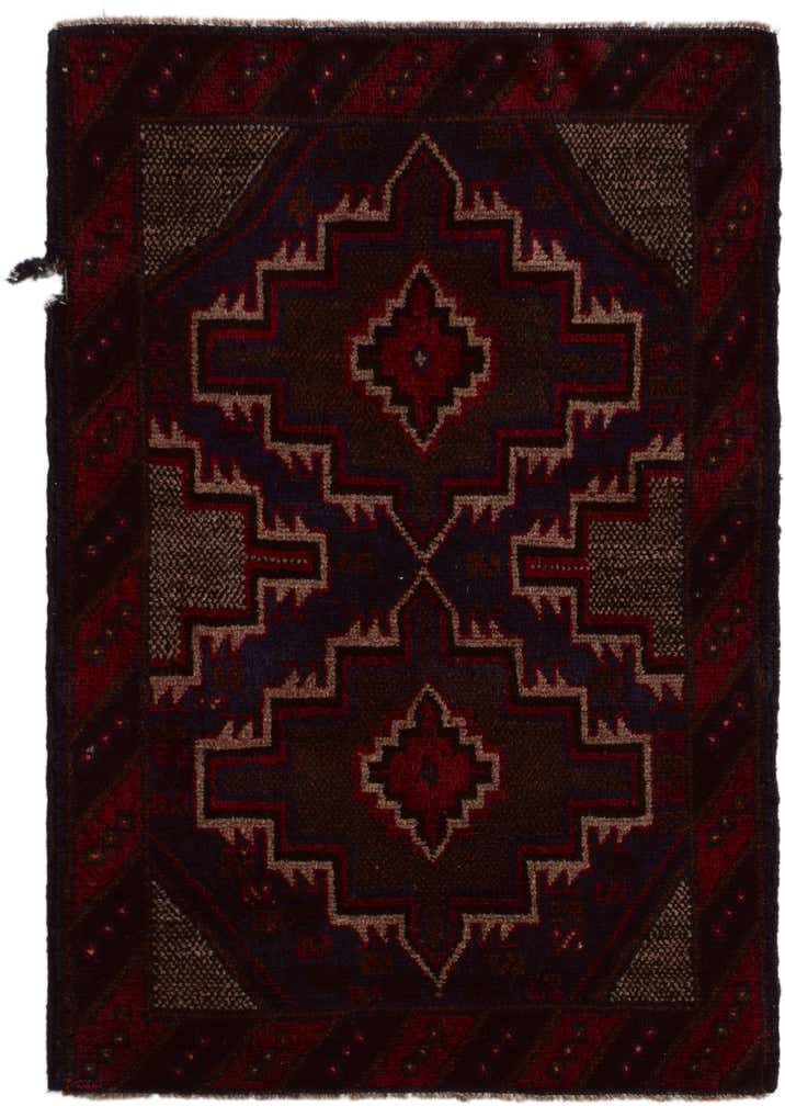 3' x 4' 5 Hand Knotted Balouch Persian Wool Rug