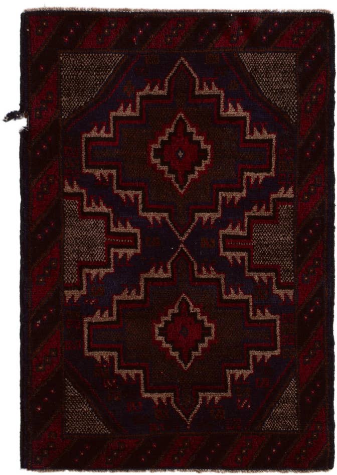 Detail image of 3' x 4' 5 Hand Knotted Balouch Persian Wool Rug