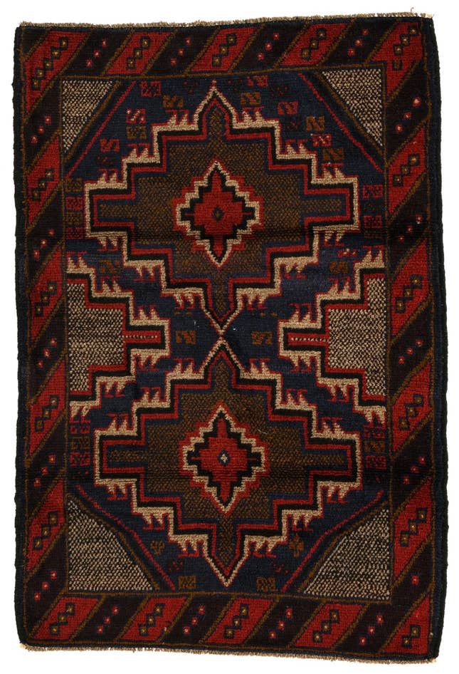 Detail image of 3' x 4' 5 Hand Knotted Balouch Persian Wool Rug