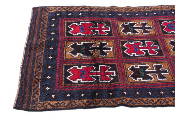 3' x 4' 7 Hand Knotted Balouch Persian Wool Rug