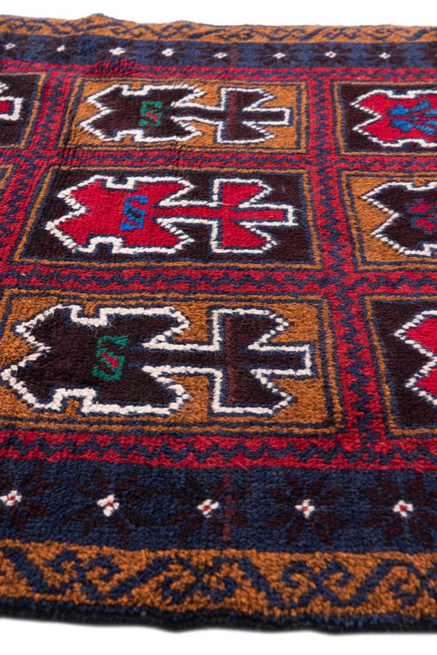 Detail image of 3' x 4' 7 Hand Knotted Balouch Persian Wool Rug