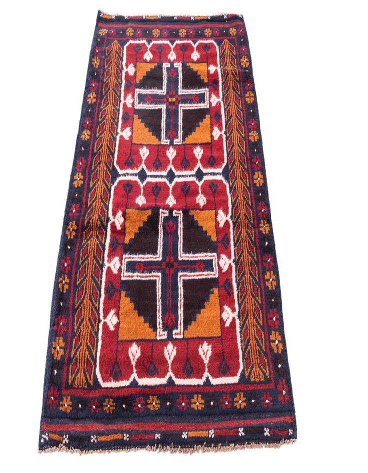 Detail image of 2' 10 x 4' 9  Hand Knotted Balouch Persian Wool Rug