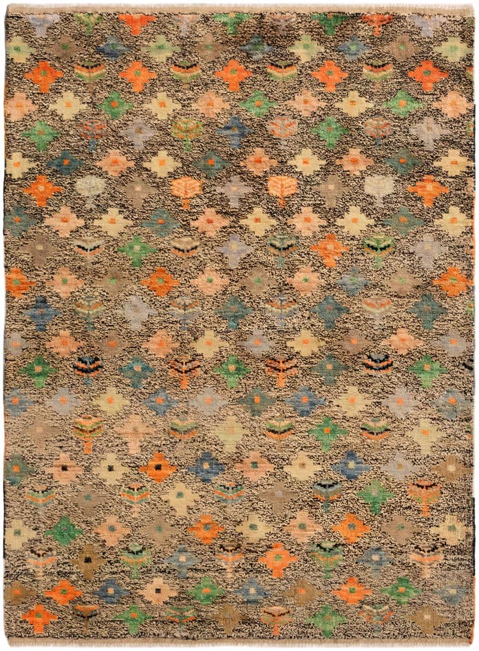 Detail image of 4' 5 x 6' Hand Knotted Balouch Wool Rug