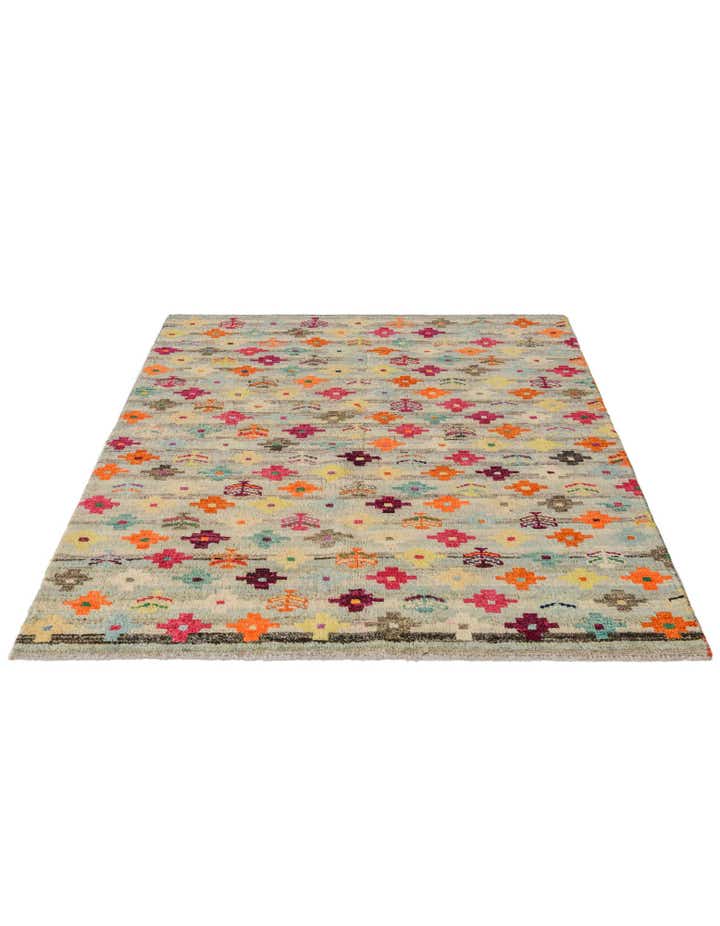 4' 5 x 6' 2 Hand Knotted Balouch Wool Rug