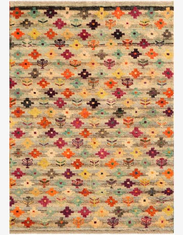 4' 5 x 6' 2 Hand Knotted Balouch Wool Rug