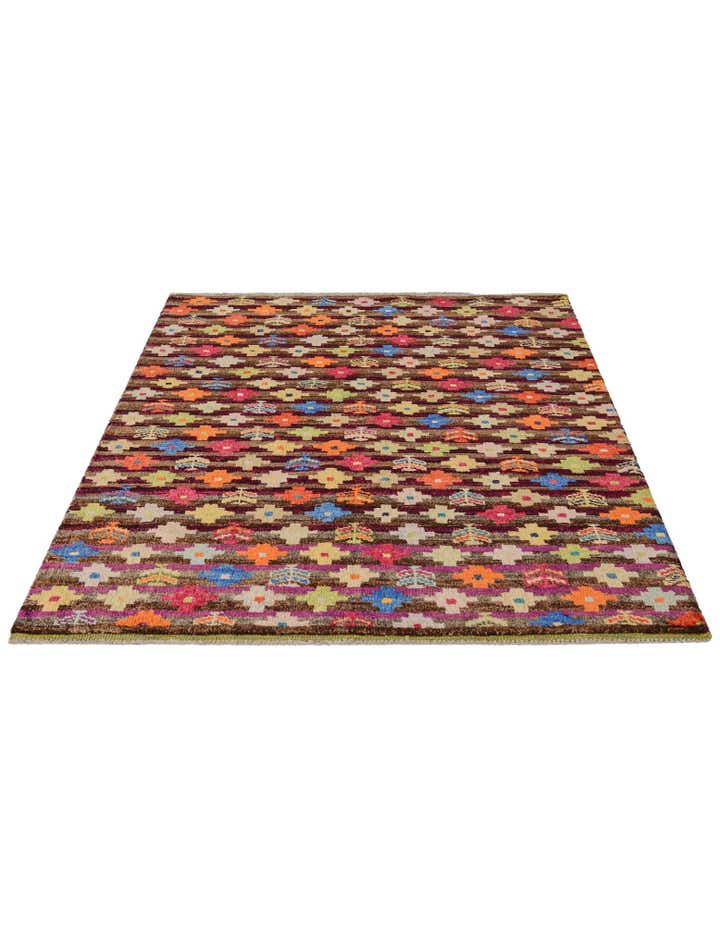 4' 6 x 6' 3 Hand Knotted Balouch Wool Rug