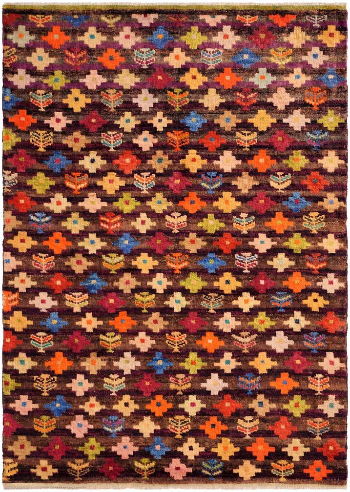 4' 6 x 6' 3 Hand Knotted Balouch Wool Rug