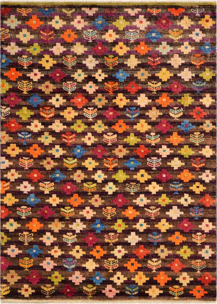 4' 6 x 6' 3 Hand Knotted Balouch Wool Rug