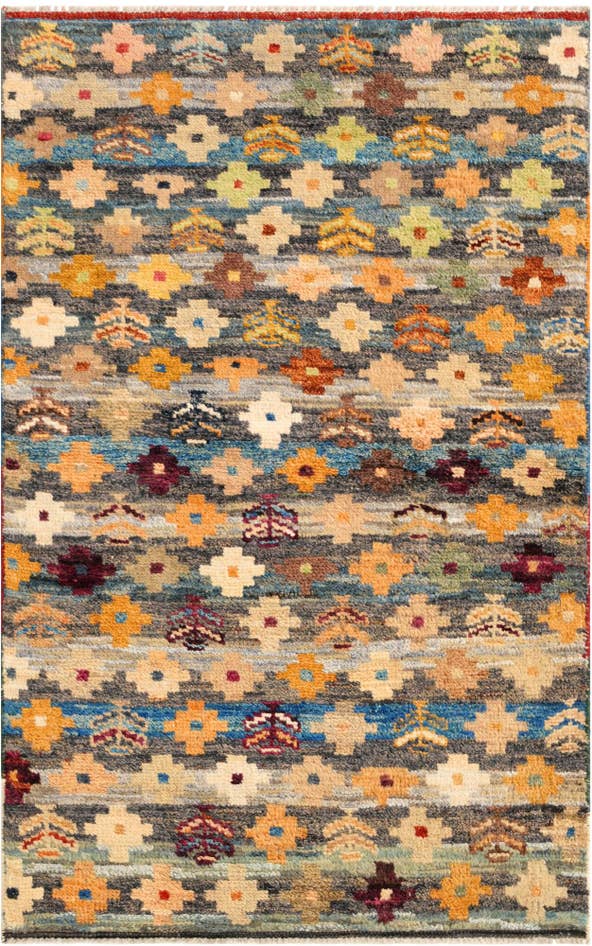 Detail image of 3' 1 x 4' 11 Hand Knotted Balouch Wool Rug