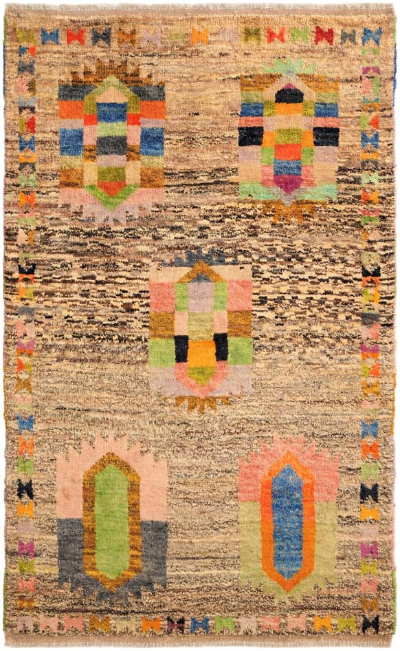 Detail image of 3' 2 x 5' 2 Hand Knotted Balouch Wool Rug
