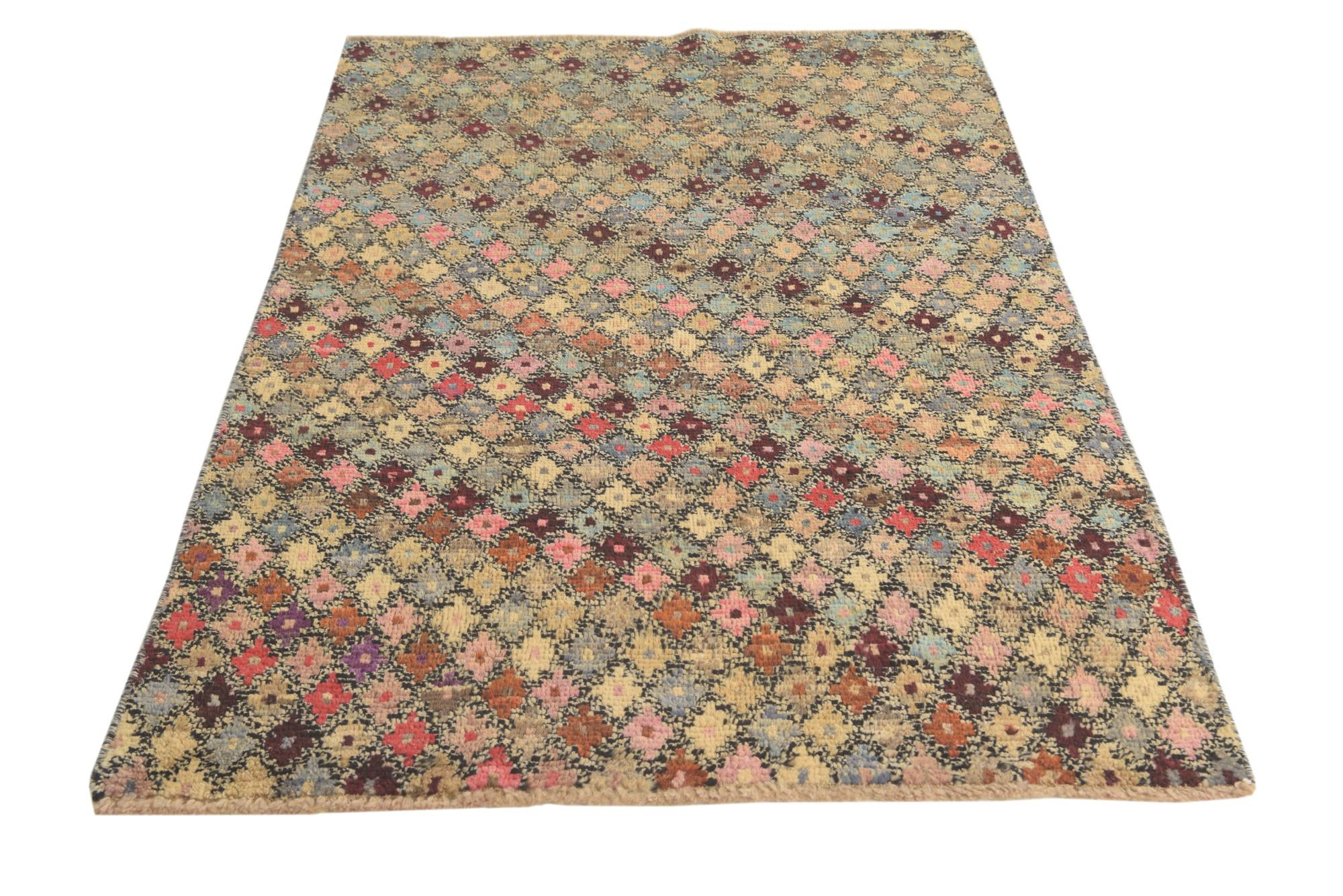 4' 1 x 6' 3 Hand Knotted Balouch Wool Rug