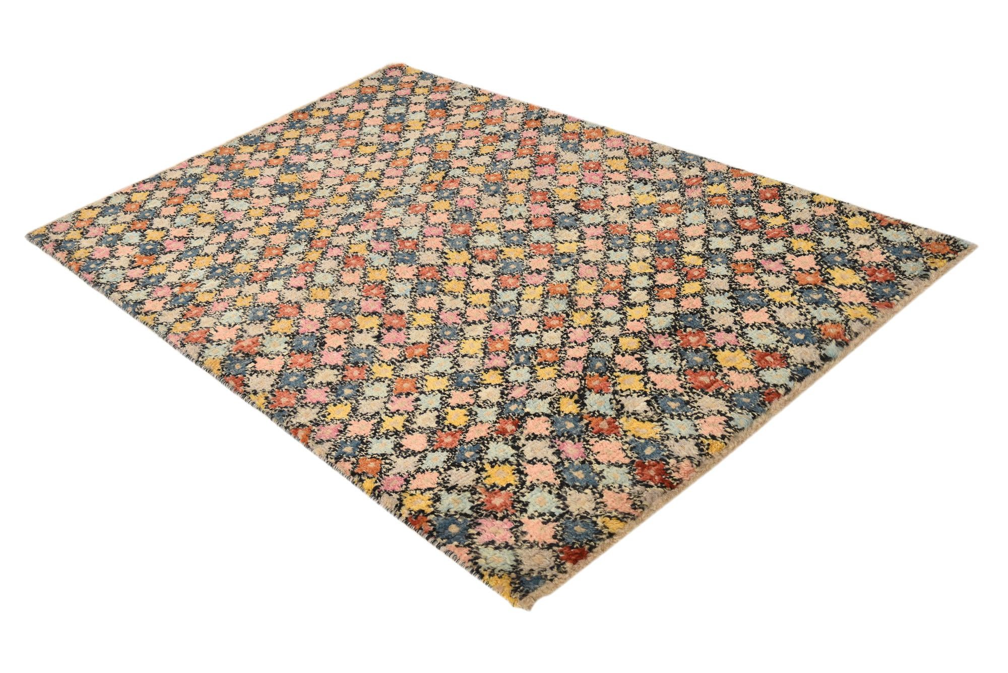 4' 1 x 6' 3 Hand Knotted Balouch Wool Rug