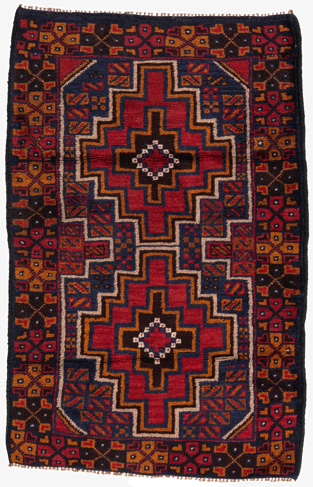 2' 11 x 4' 5  Hand Knotted Balouch Persian Wool Rug