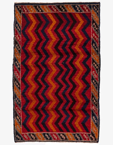 3' x 4' 9 Hand Knotted Balouch Persian Wool Rug