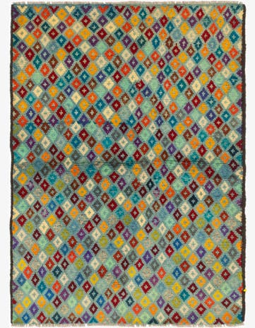 3' 4 x 4' 9 Hand Knotted Balouch Wool Rug