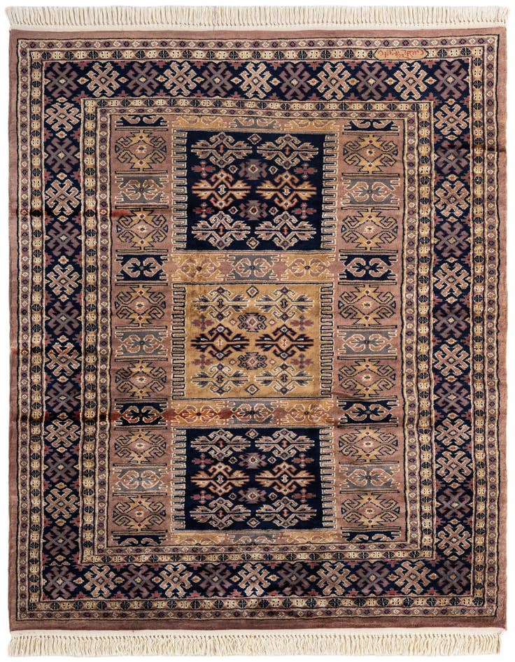 Detail image of 4' 2 x 6' 3 Hand Knotted Bokhara Oriental Rug
