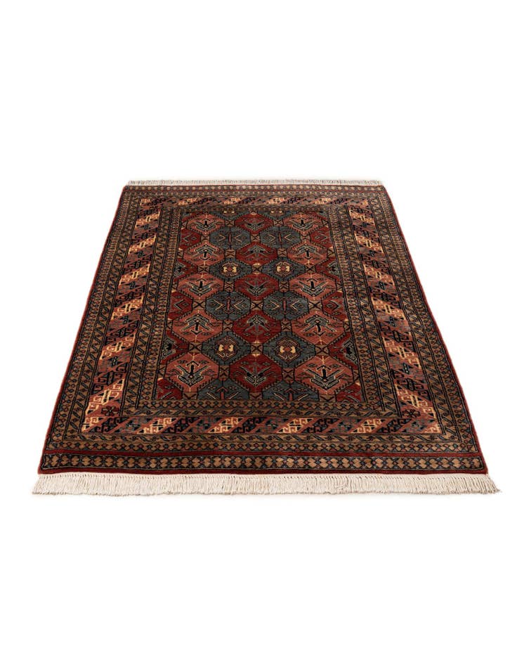 Detail image of 4' 1 x 6' 5  Hand Knotted Bokhara Oriental Wool Rug