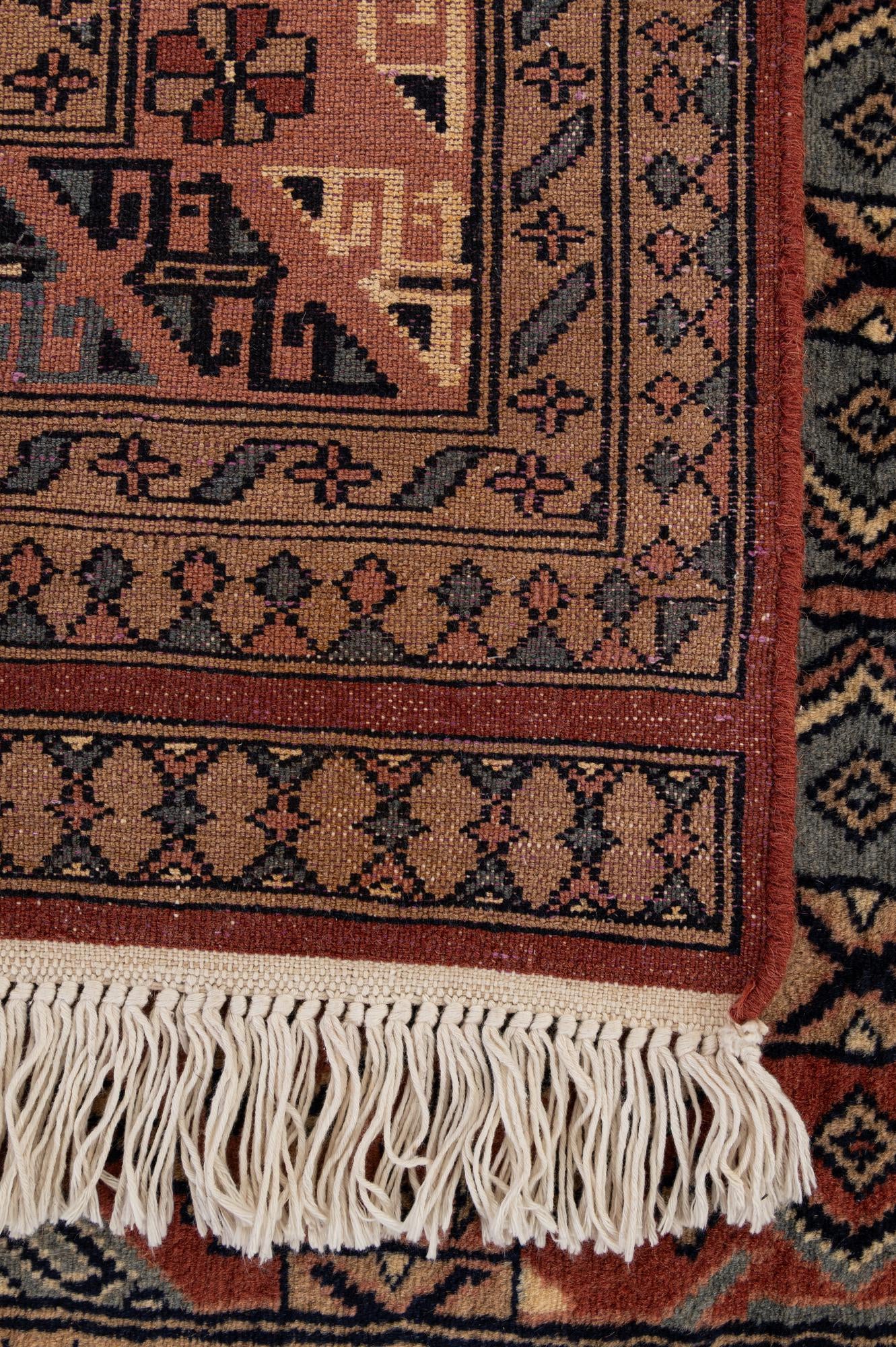 4' 1 x 6' 5 Hand Knotted Bokhara Oriental Wool Rug