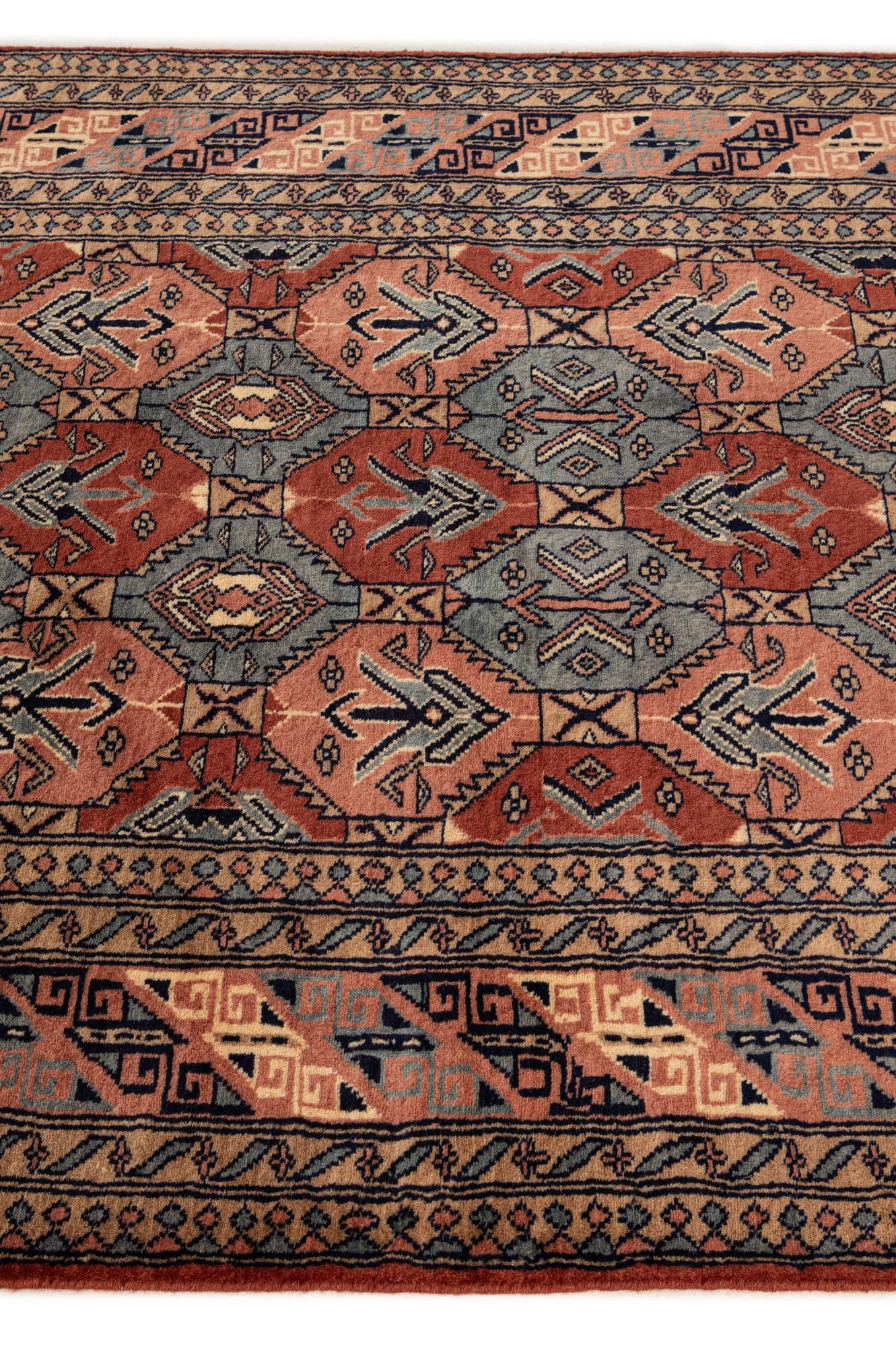 4' 1 x 6' 5 Hand Knotted Bokhara Oriental Wool Rug