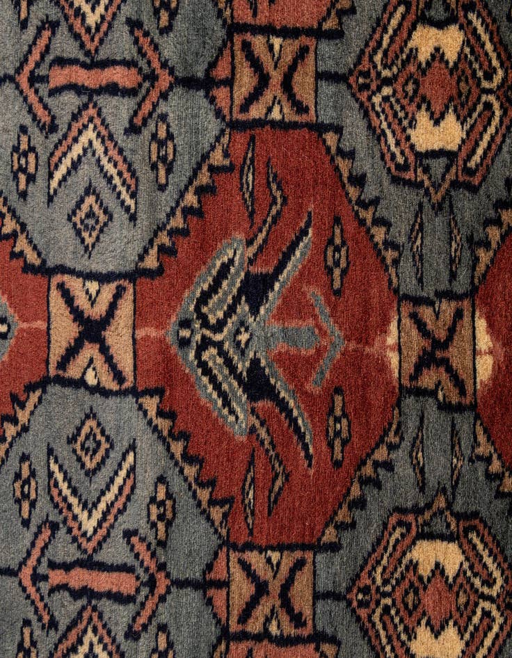 Detail image of 4' 1 x 6' 5  Hand Knotted Bokhara Oriental Wool Rug