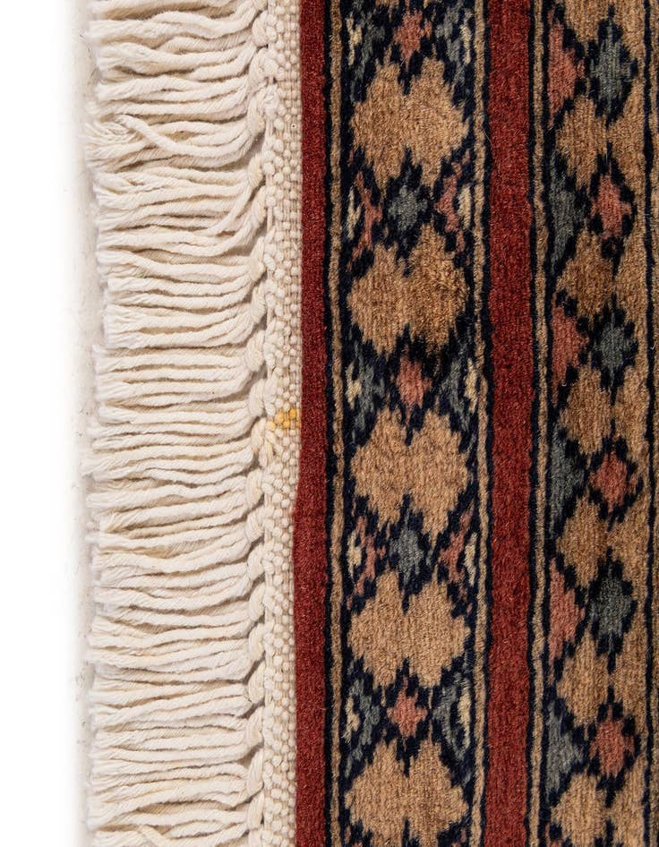Detail image of 4' 1 x 6' 5  Hand Knotted Bokhara Oriental Wool Rug
