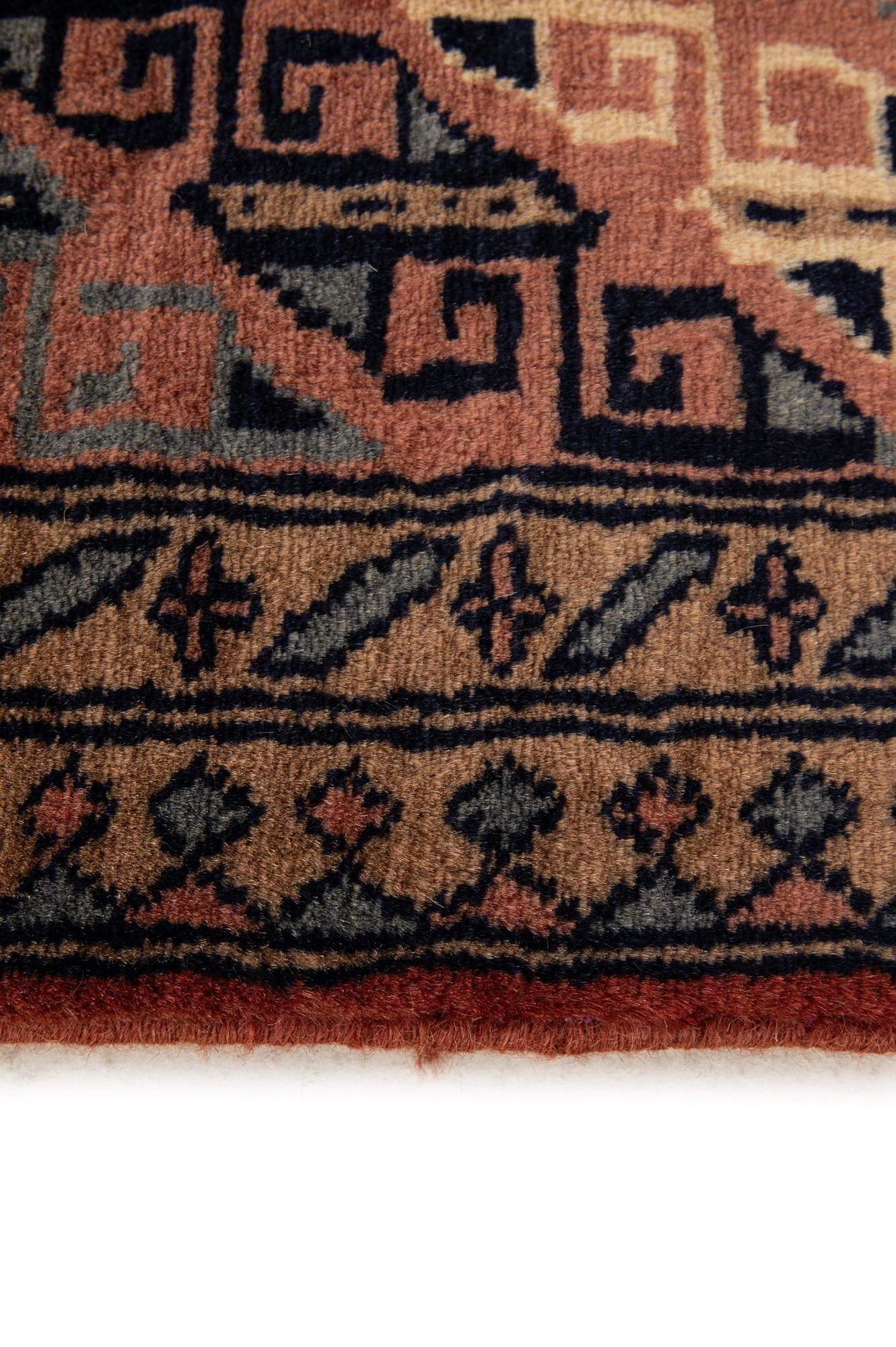 4' 1 x 6' 5 Hand Knotted Bokhara Oriental Wool Rug