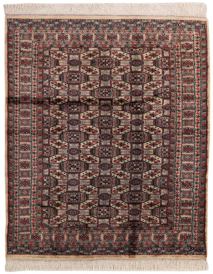 Detail image of 4' 3 x 6' Hand Knotted Bokhara Wool Rug