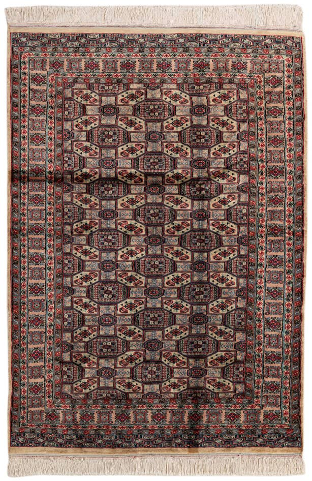 Detail image of 4' 3 x 6' Hand Knotted Bokhara Wool Rug