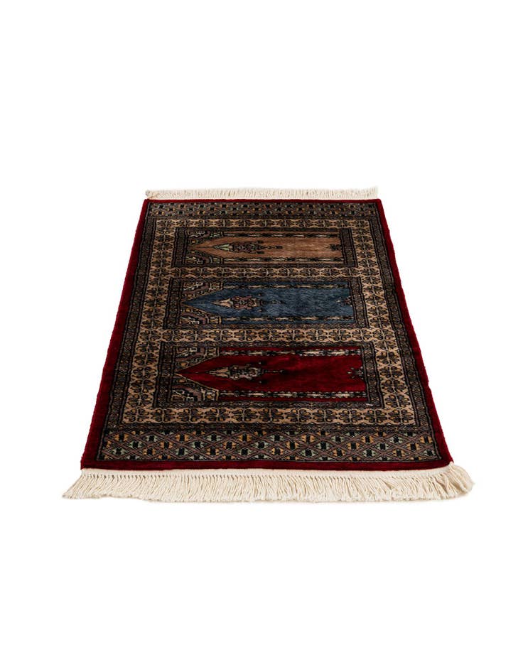 Detail image of 2' 1 x 3' 4 Hand Knotted Bokhara Oriental Wool Rug