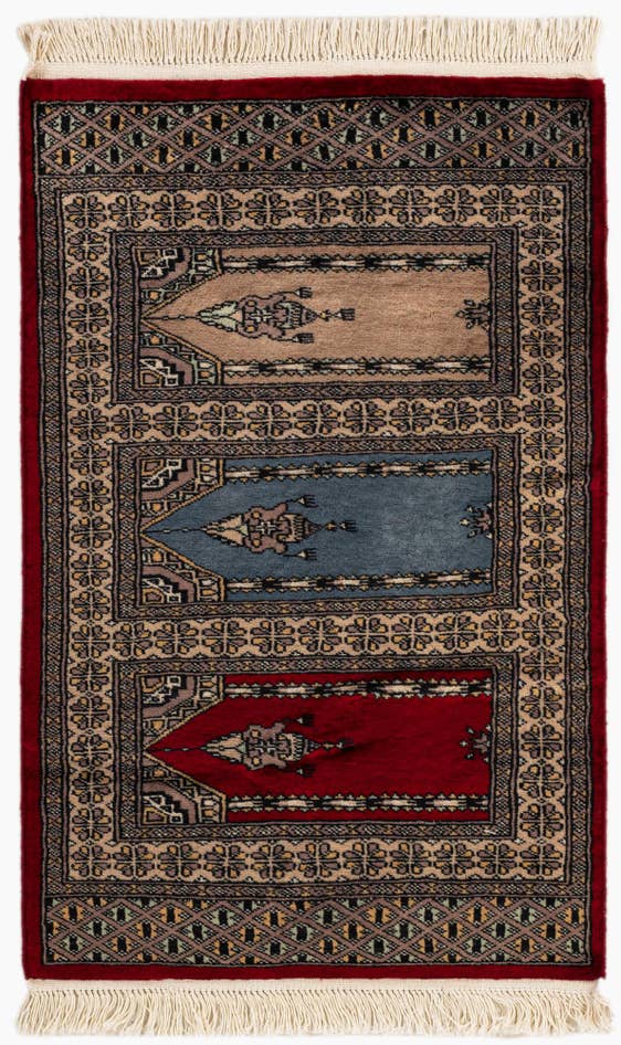 Detail image of 2' 1 x 3' 4 Hand Knotted Bokhara Oriental Wool Rug