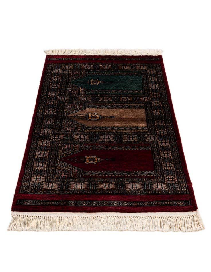 Detail image of 2' x 3' 4 Hand Knotted Bokhara Oriental Wool Rug