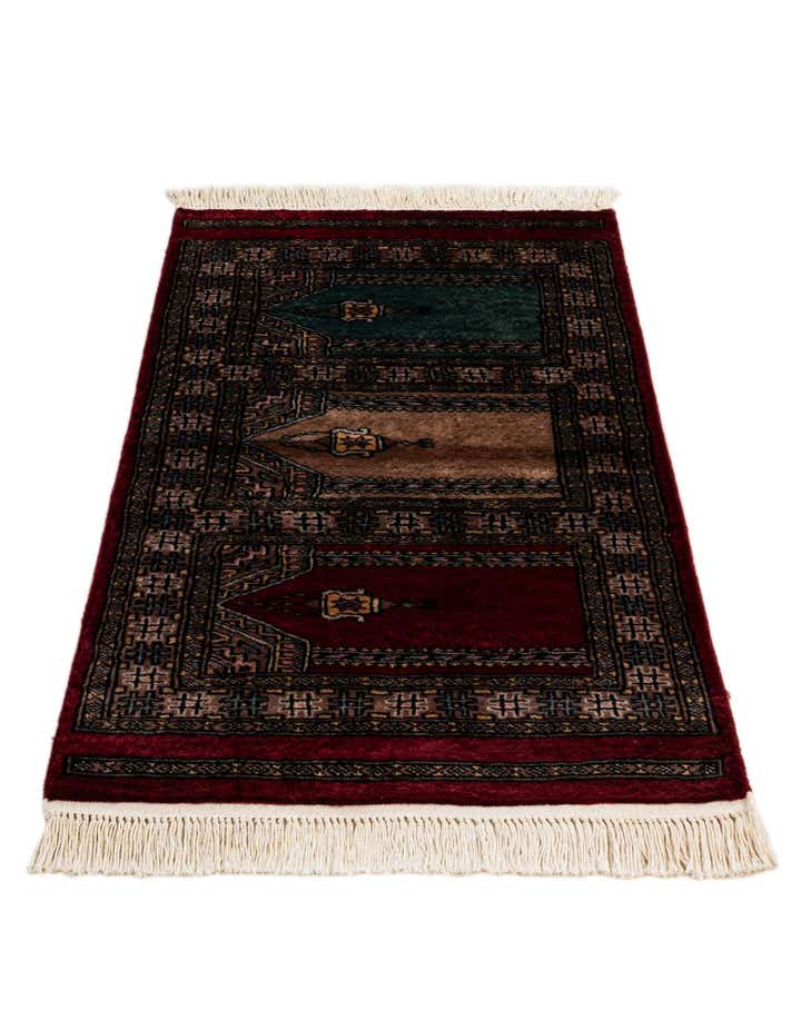 2' x 3' 4 Hand Knotted Bokhara Oriental Wool Rug