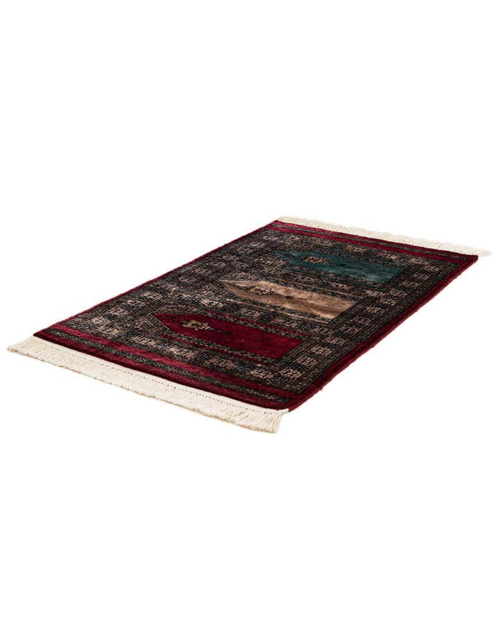 2' x 3' 4 Hand Knotted Bokhara Oriental Wool Rug