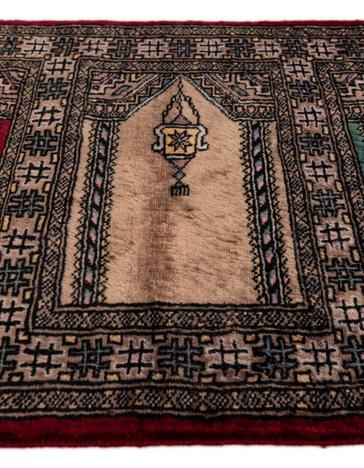 Detail image of 2' x 3' 4 Hand Knotted Bokhara Oriental Wool Rug