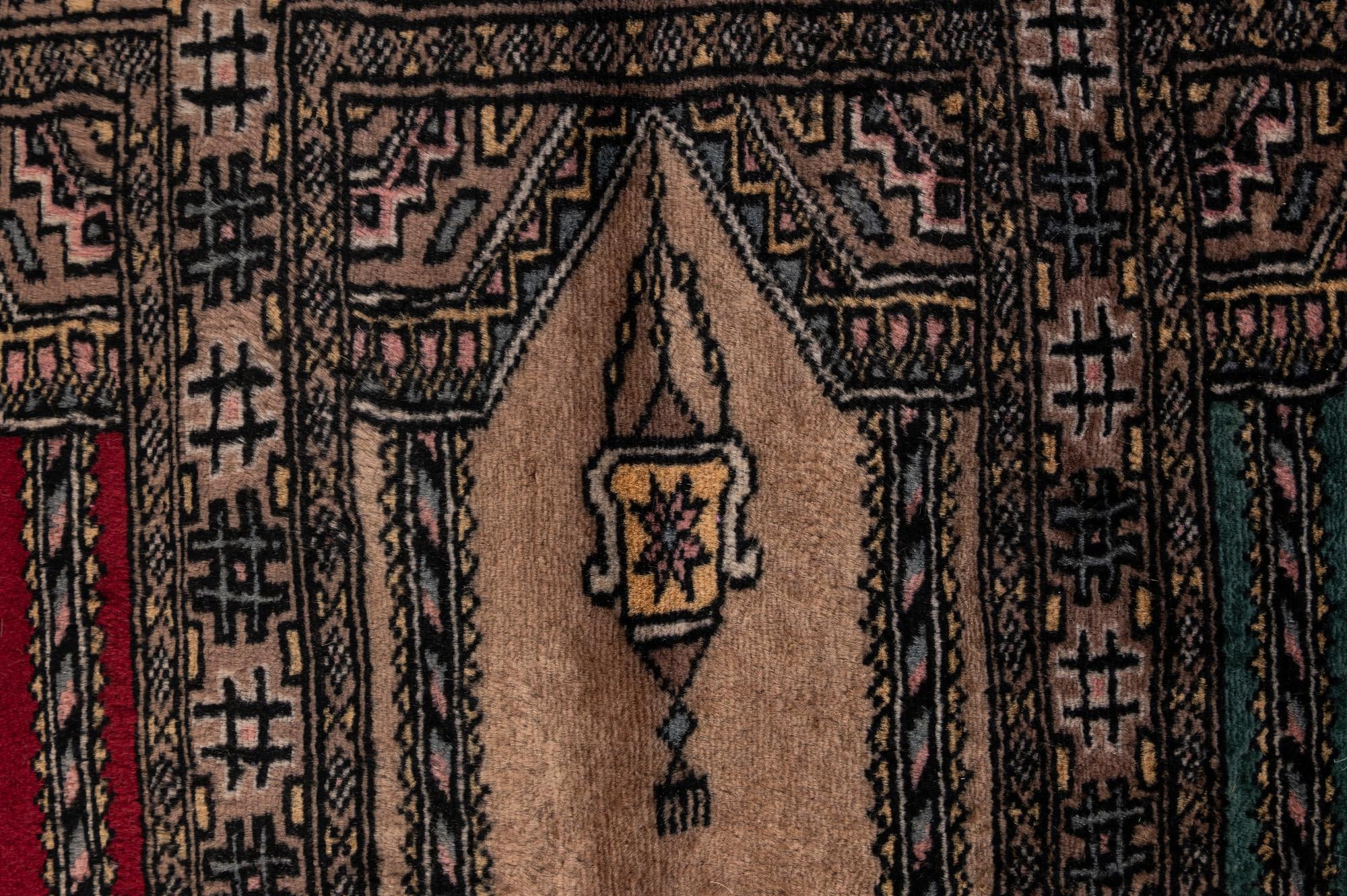 2' x 3' 4 Hand Knotted Bokhara Oriental Wool Rug